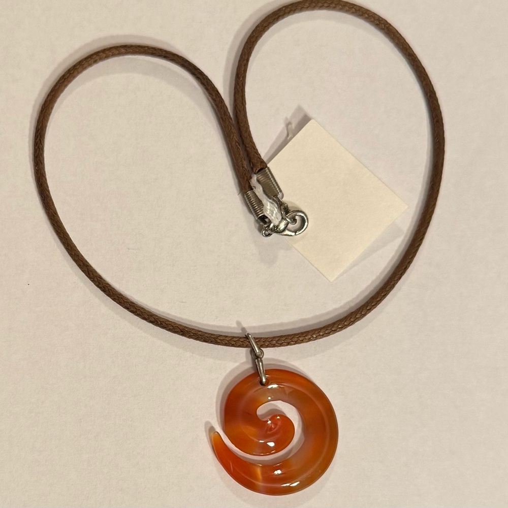 Carnelian Swirl Pendant Necklace - Picture 5 of 5